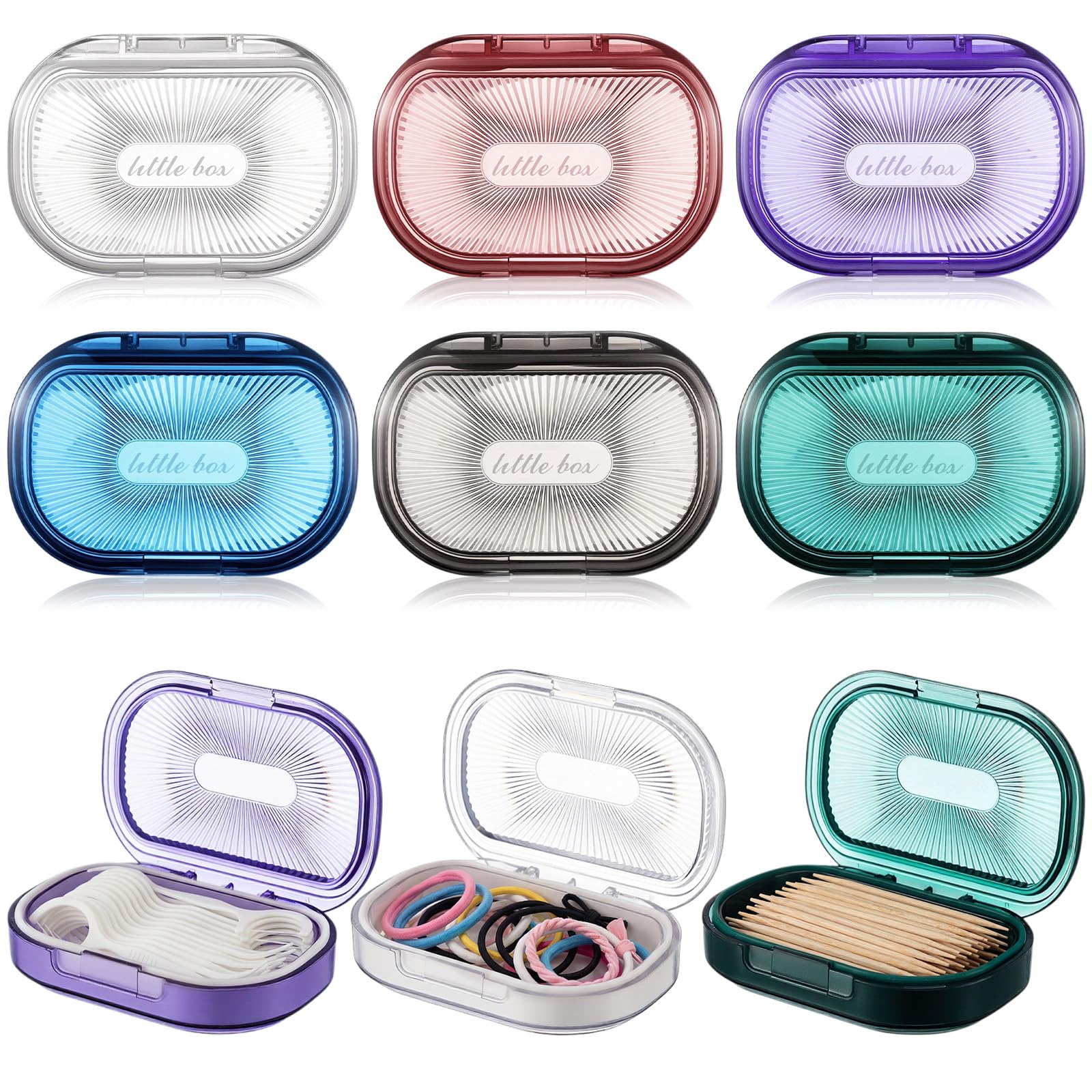Kigley 6 Pcs Travel Swab Container with Lid,6 Colors, 3.9 X 2.76 Inch