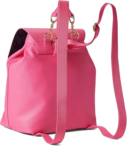 Vista 2 de Tommy Hilfiger Kendall II Mochila con solapa de PVC Saffiano, Rosa fiesta, Kendall Ii Flap Mochila de PVC
