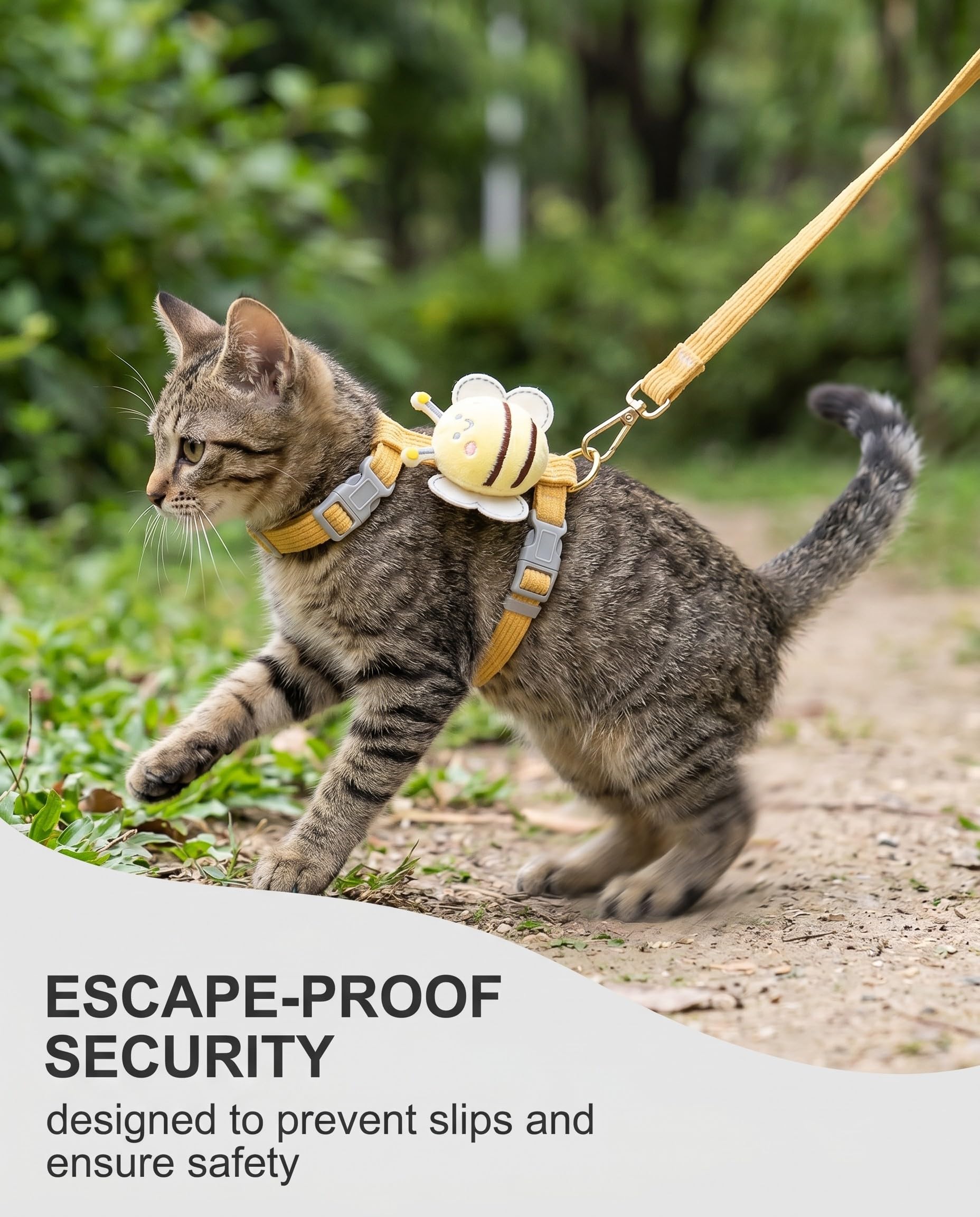 Pettorina con Guinzaglio 2 Pezzi Piccola & Regolabile, Antifuga Traspirante per Gatti, Cuccioli e Conigli Nani | Comfort e Sicurezza in Passeggiata