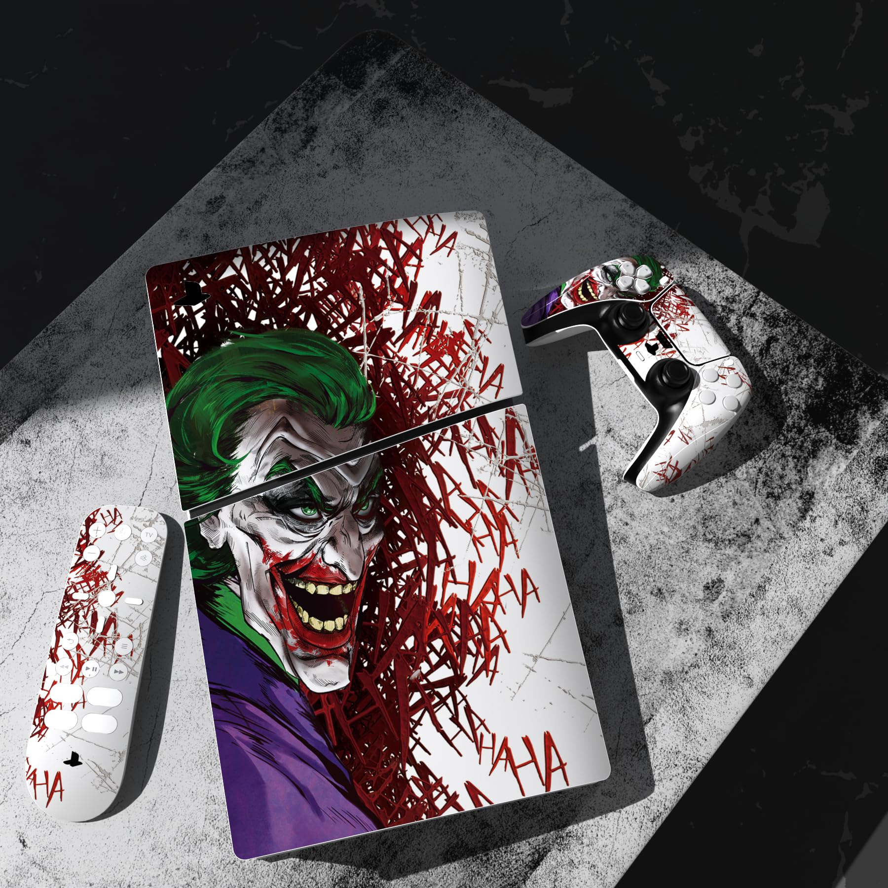 PlayVital Adesivo Skin per ps5 Slim Console Digitale Edizione,Sticker Decal Cover Vinile per Controller Telecomando Cuffie Base di Ricarica-Hahaha