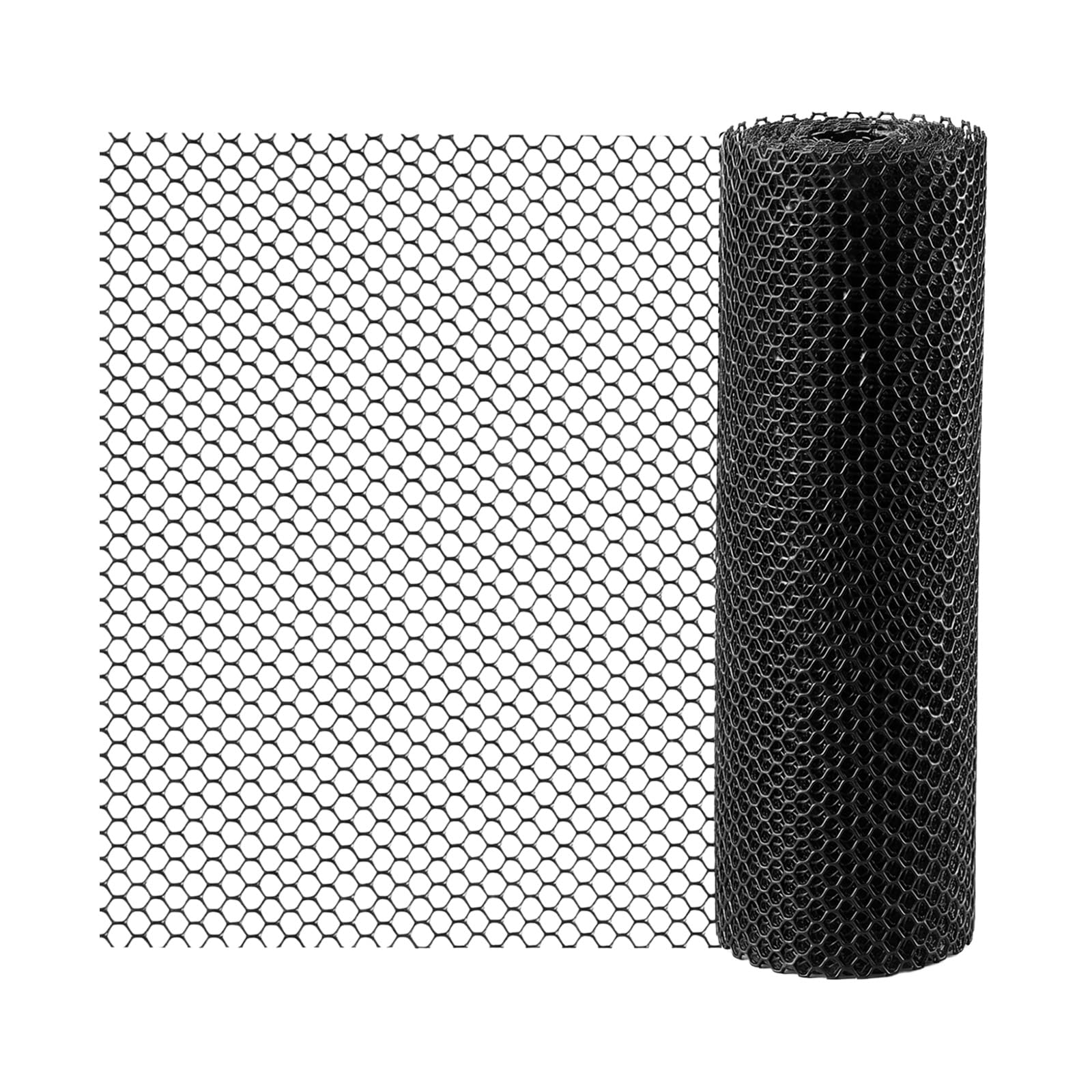 1PC Chicken Wire Mesh Roll 3m x 40cm，Plastic Garden Fencing Net, Black Poultry Breeding Netting for Balcony Gardening Temporary Fence