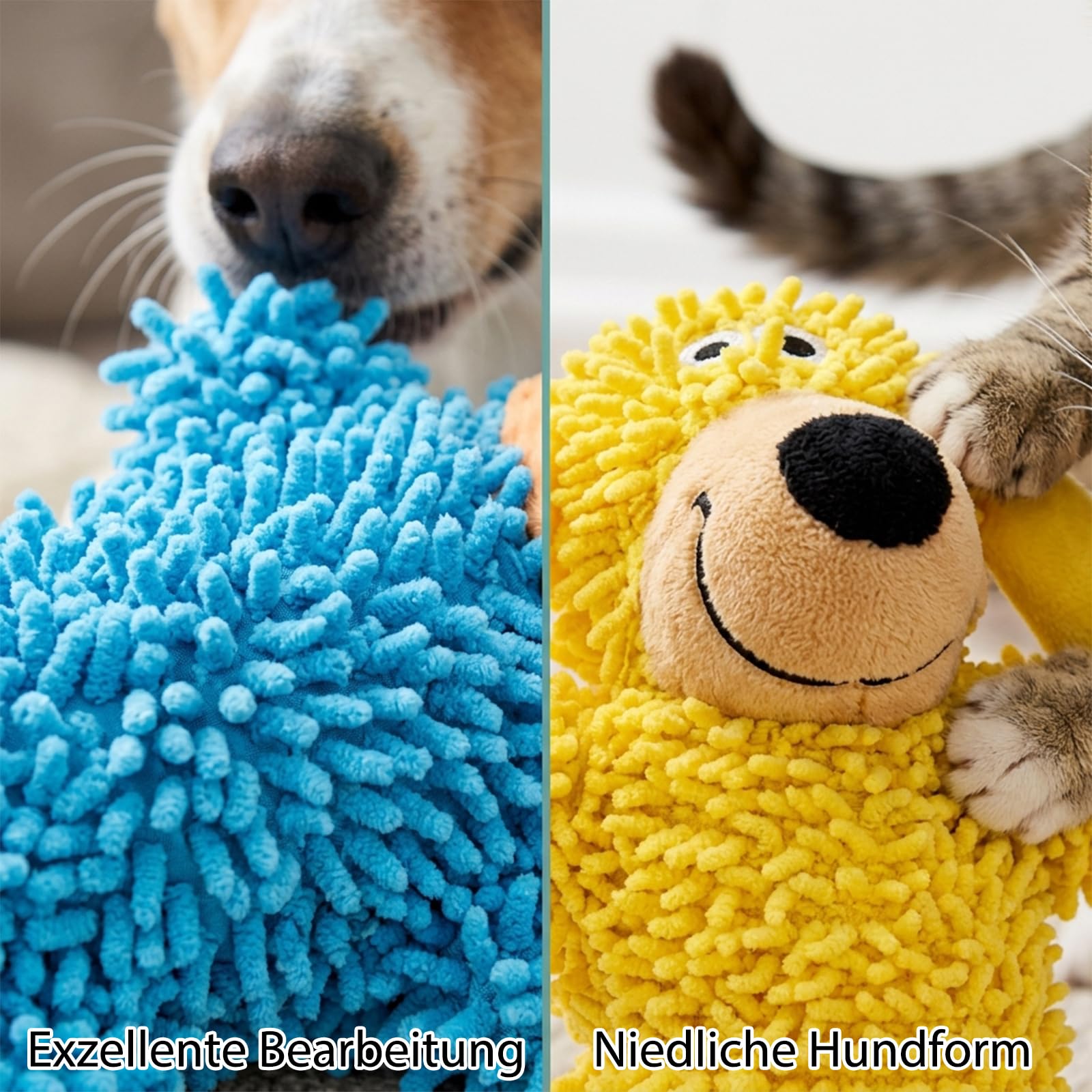2 Stück Kicherndes Zahnreinigungsspielzeug In Hundefarben Hundespielzeug, 15 x 10 cm, Unzerstörbares Kauspielzeug für Kleine Hunde, Robuster Begleiter zur Beschäftigung von Welpen und Katzen