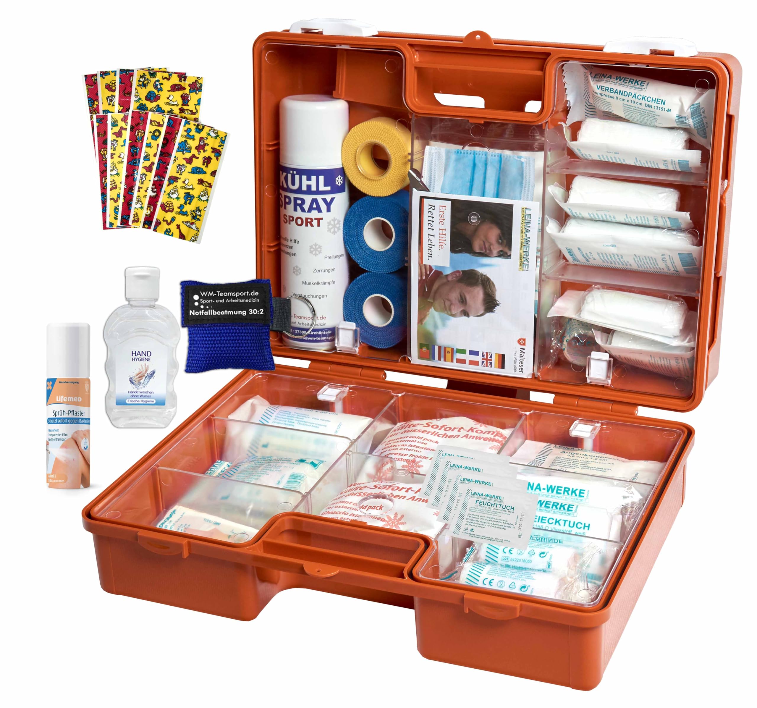 SPORT-Sanitätskoffer "PRO S2" Erste-Hilfe Koffer nach aktueller DIN 13157 & 13164 + Sport-Ausstattung mit Kältebehandlung + Sporttape inkl. SPRÜHPFLASTER