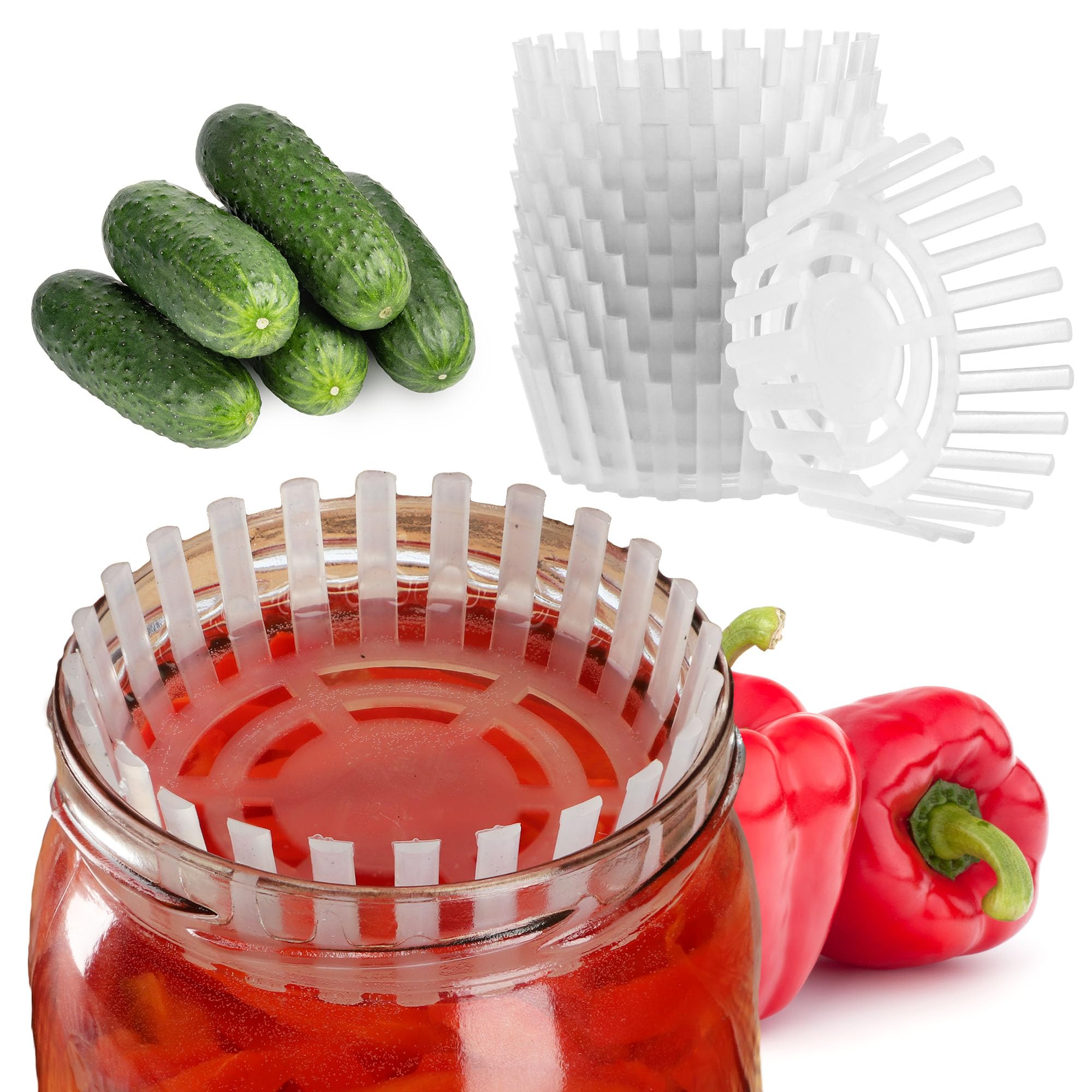 Kadax Transparent Fermentation Weights For Jars, Polypropylene Accessories For Fermenting Sauerkraut, Kimchi And Pickles In Wide Mouth Vessels (100 Mm, Pieces) Size 10