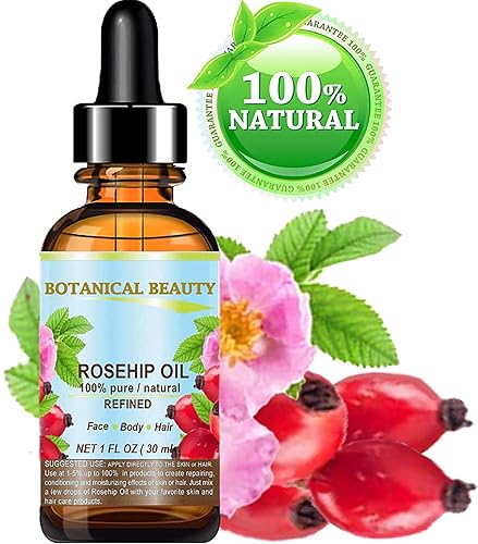 Miniatura 2 de Aceite de rosa mosqueta 100% puro / natural / refinado / sin diluir para el cuidado del rostro, cuerpo, cabello y uñas, 1 onza líquida, 30 mililitros