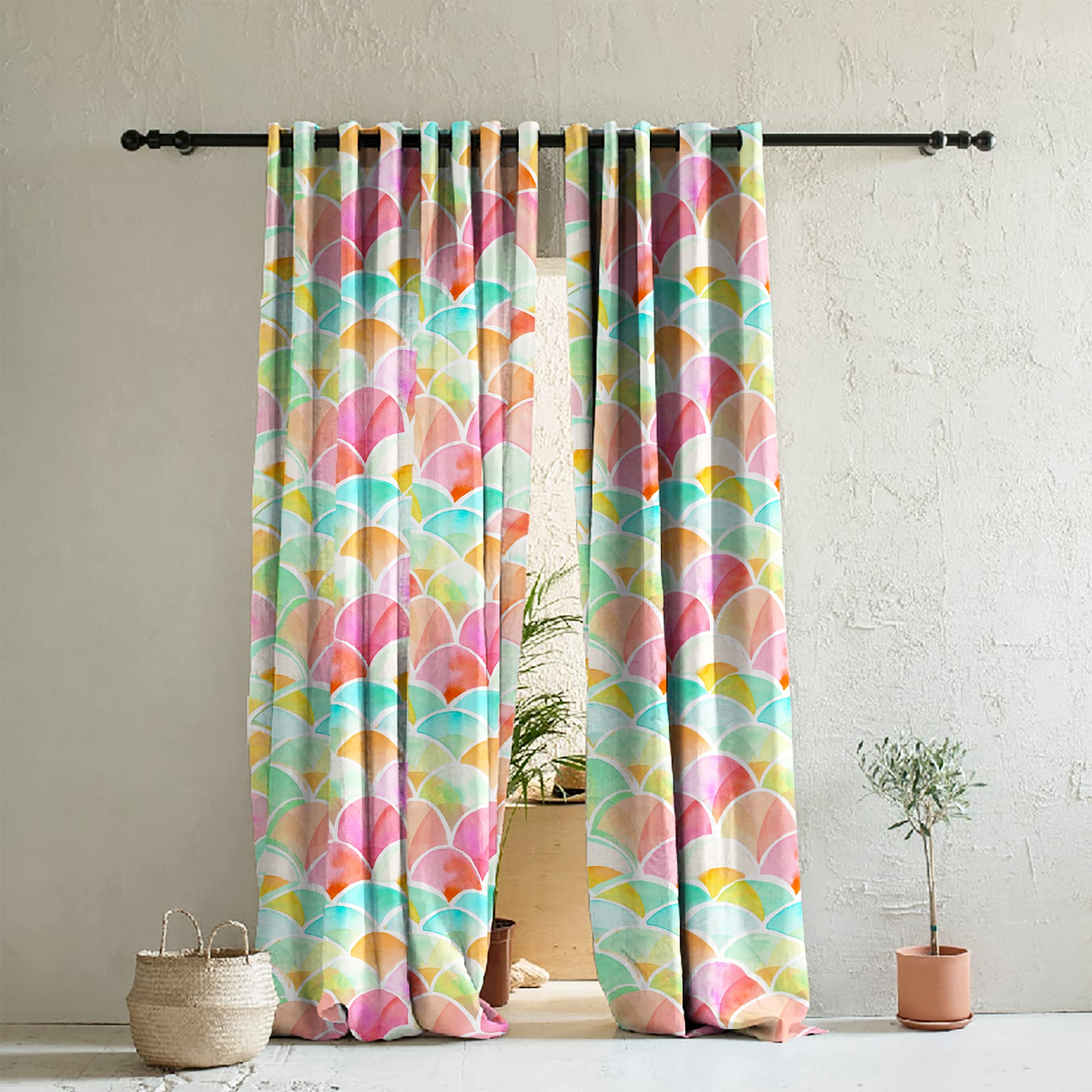 SPACES DRAPE STORY Multicolor Digital Geometric Print Room Darkening Curtains, 7 Ft Door Treatments in Heavy Polyester Fabric (B0BFX81DSV) Amazon Price History, Amazon Price Tracker