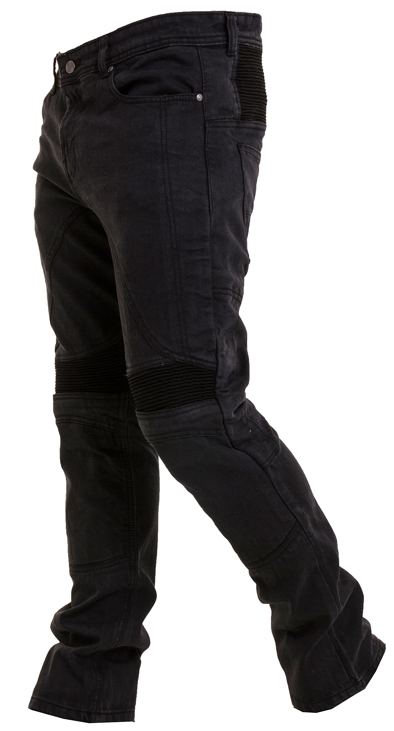 Herren Motorradhosen mit Schutz, Motorrad Bikerhose mit schützendem Aramidfutter, Motorrad Jeans fur Herren mit Hüft- und Knieprotektoren RP-021