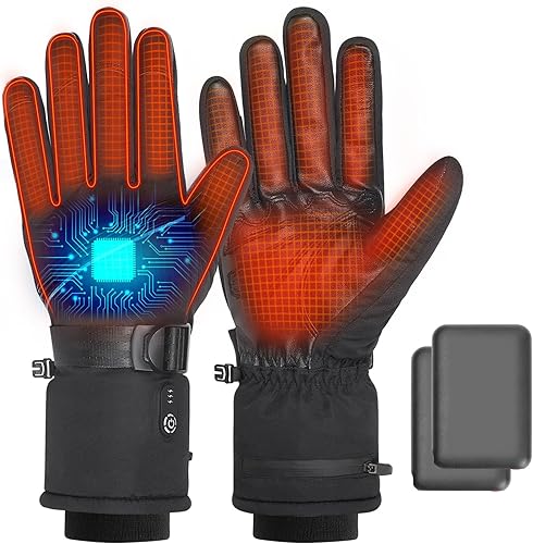 Guantes térmicos inteligentes para hombres y mujeres, guantes de invierno con detección automática de 7.4 V, guantes de calefacción eléctrica