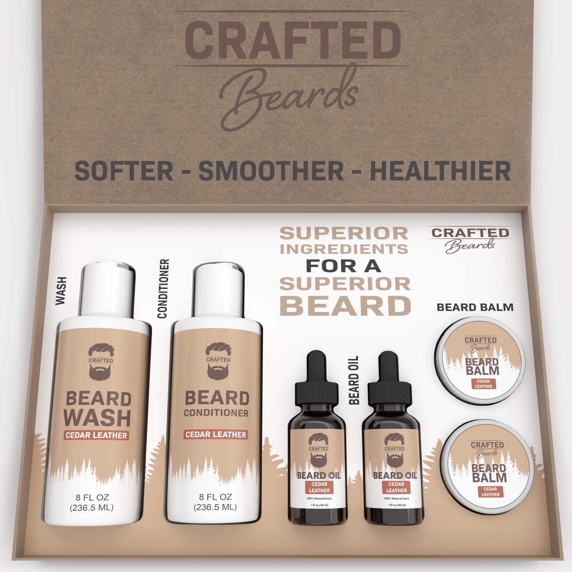 Beard Kit - Cedar Leather - 4 items set (CL)