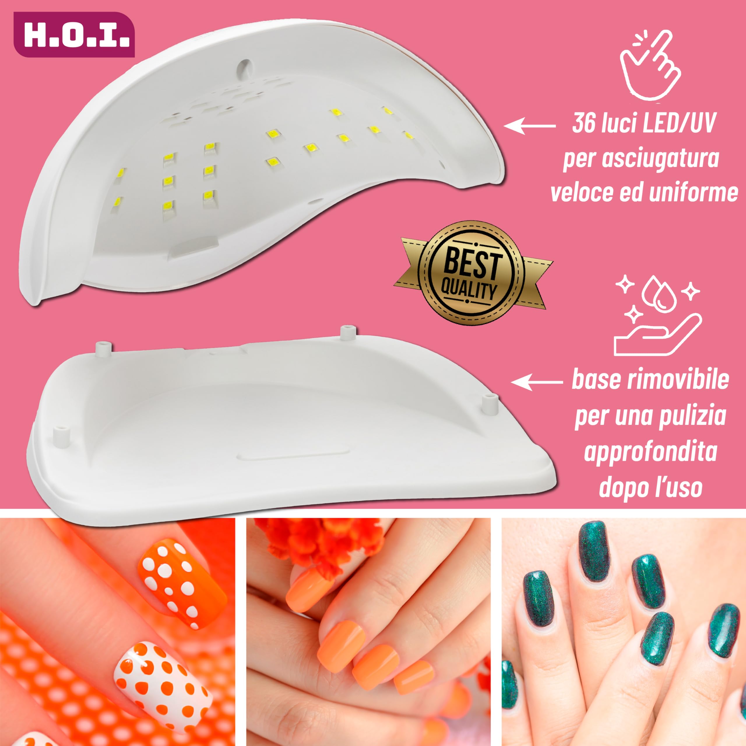 Lampada Unghie UV LED 48W Professionale con Sensore Automatico e Timer (30s/60s/90s) – Asciuga Smalto Semipermanente, Gel Ricostruzione, Nail Art, Manicure e Pedicure, Uso Domestico e Salone