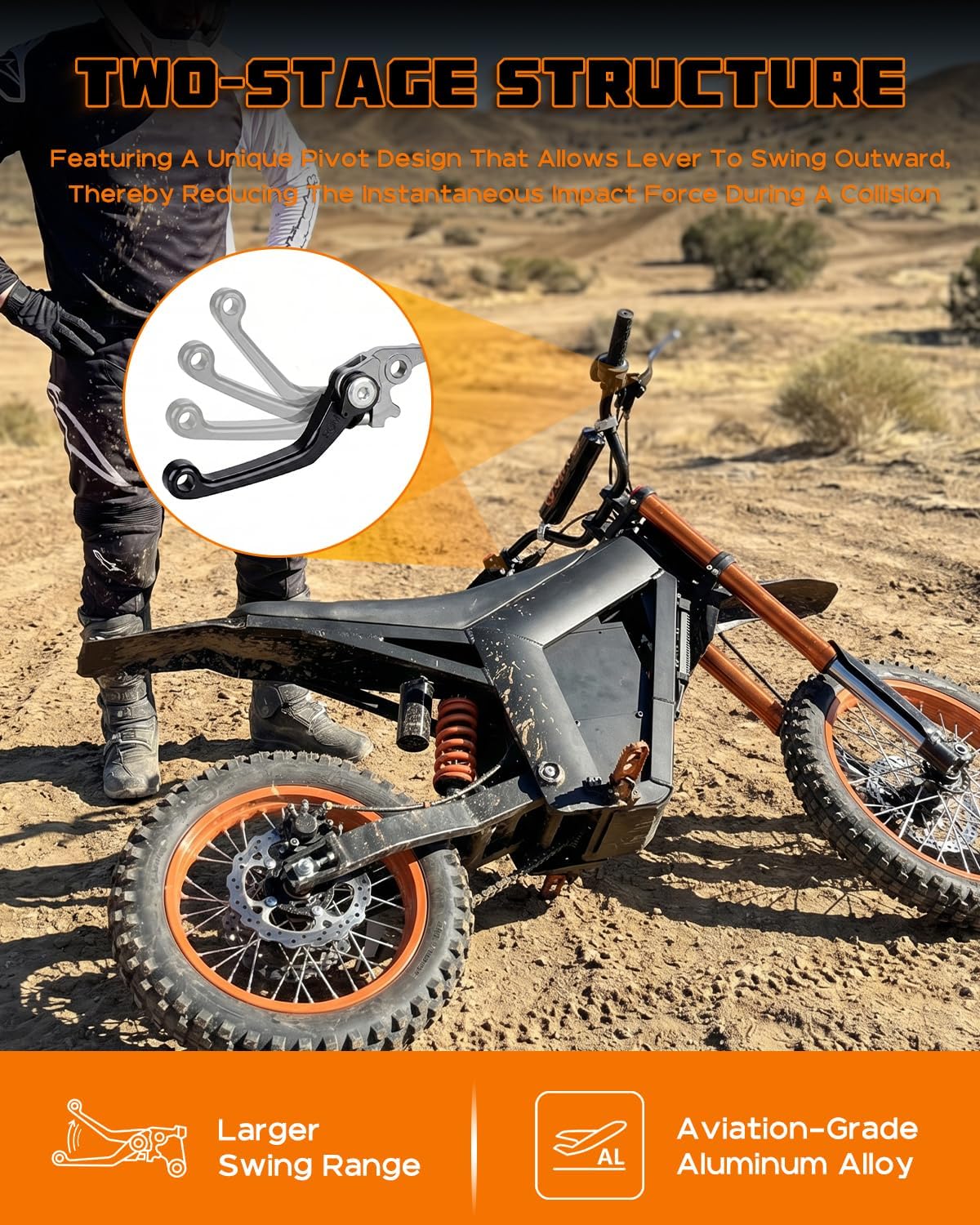 Electric Dirt Bike Brake Levers for Tuttio Soleil 01, Black