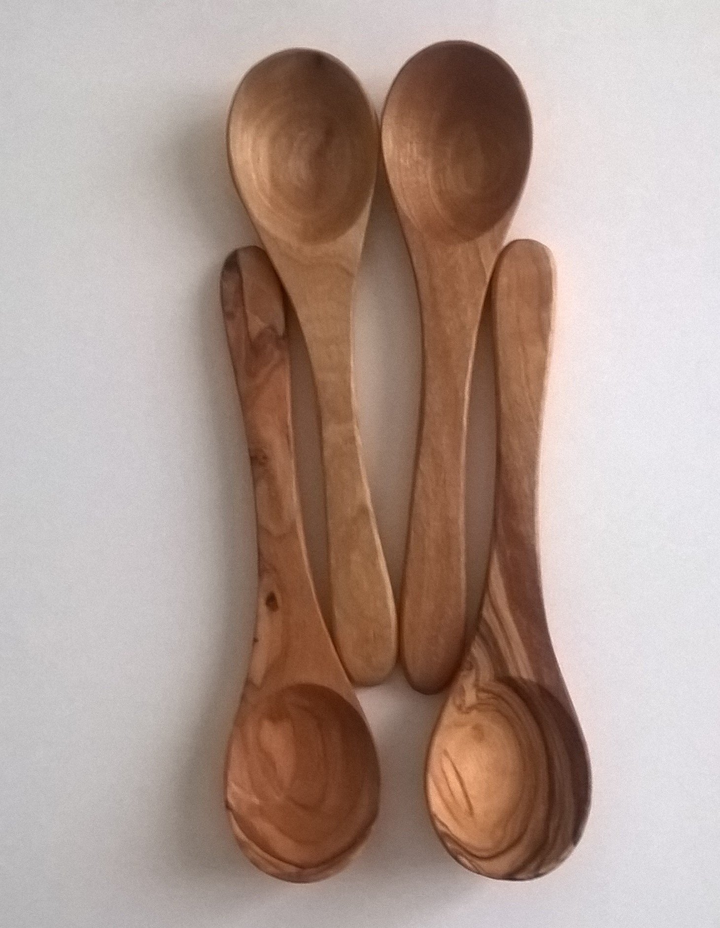 Set di 4 cucchiai per marmellata, caffè in legno di ulivo non verniciato, L 12 cm