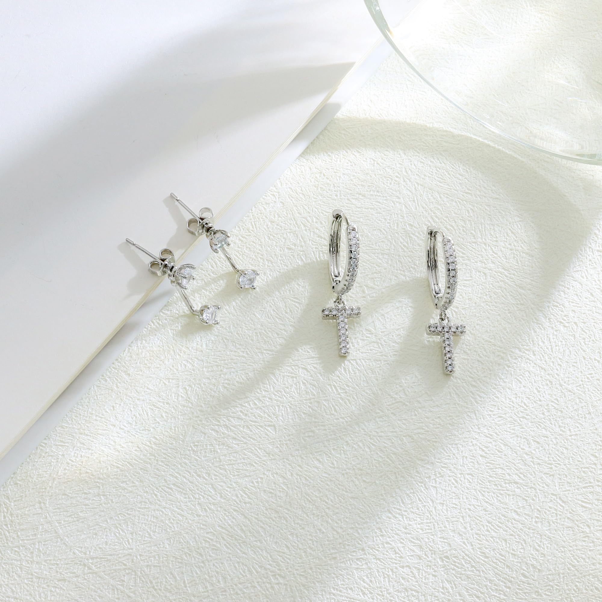 Seleneva 2 Paia Orecchini Cerchio Donna, Argento 925 Iniziale Orecchini a Cerchio A-Z Ipoallergenico Orecchini a Lobo Piccoli per Fori Multipli