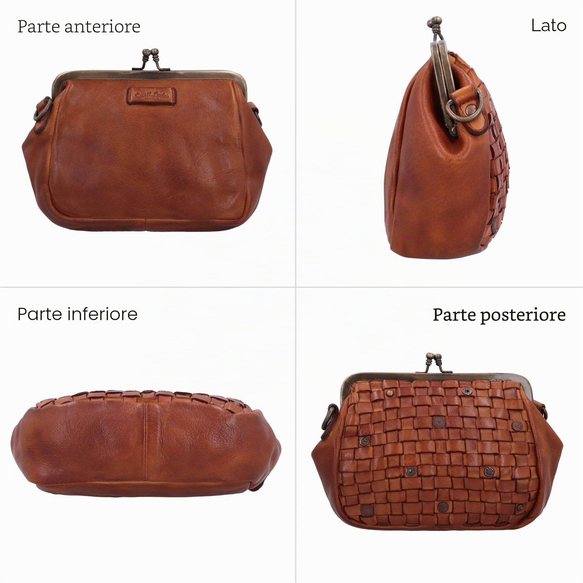 Gusti Borsa a tracolla in pelle Britney – Borsa da donna – Marrone
