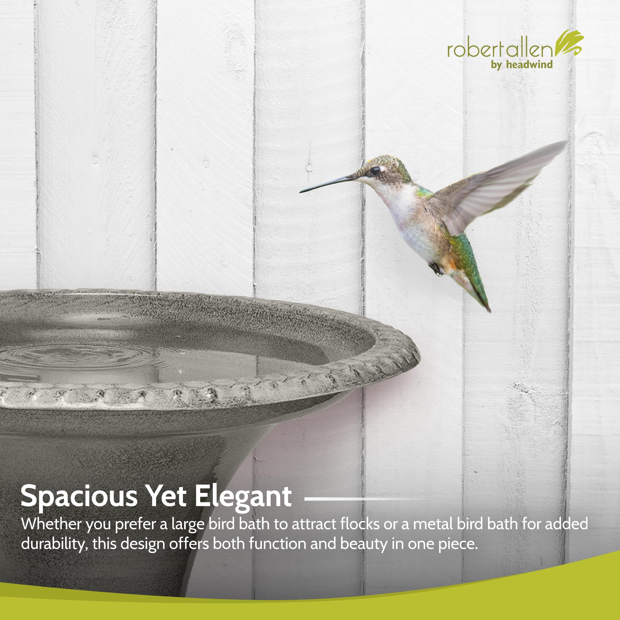 Amazon.com: Robert Allen Ironstone Gray Metal 23.5 in. Bird Bath
