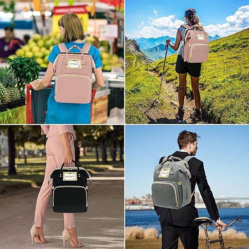 Miniatura 5 de Mochila de pañales con estación de cambio, bolsa de pañales de viaje para niños y niñas, registro de bebé, regalos de ducha para mamá papá, cosas de