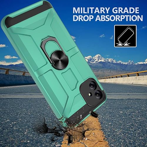 Vista 15 de Funda para Galaxy A04e, con [3X protector de pantalla de vidrio templado], soporte de anillo integrado y soporte magnético para automóvil a prueba