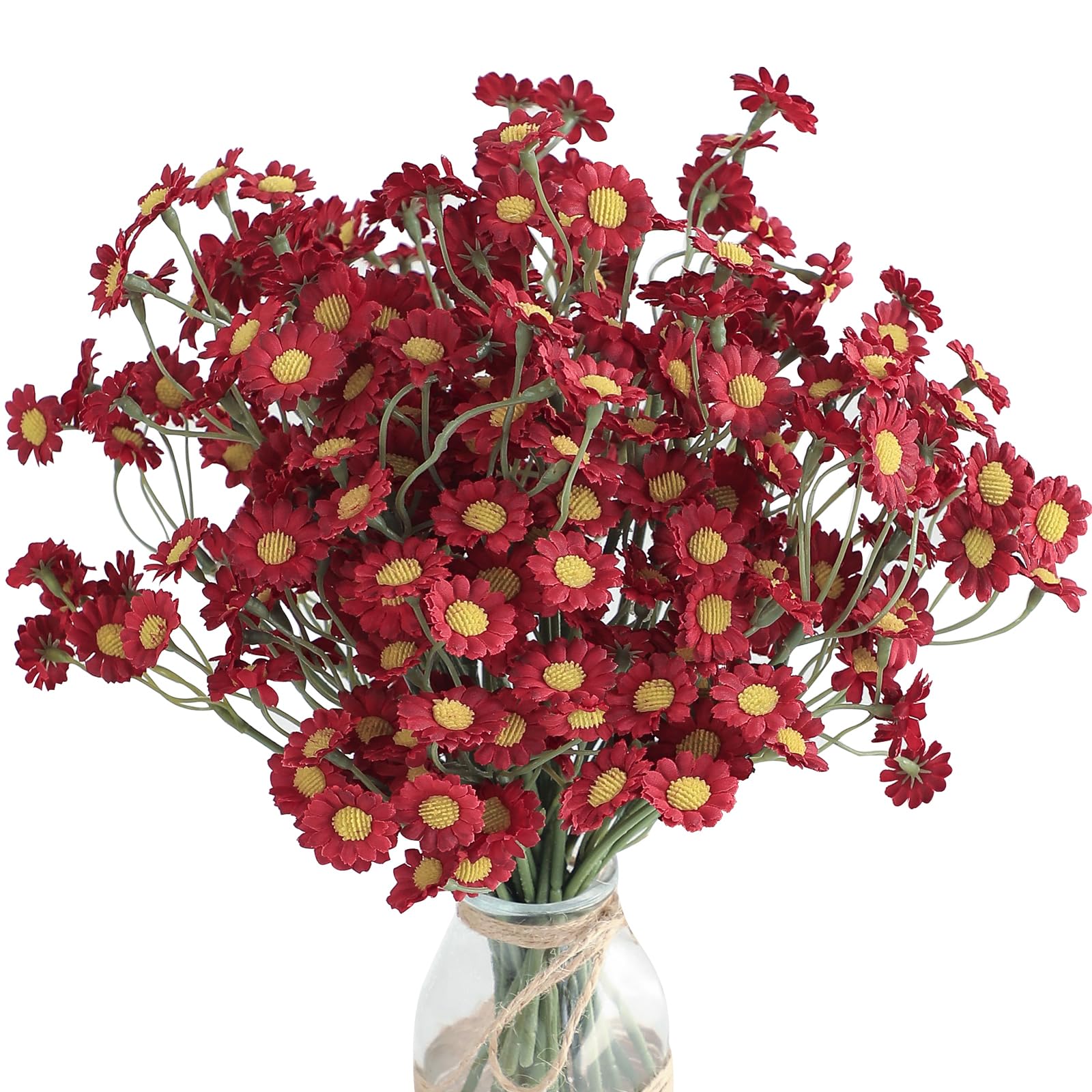 Floroom 24-Pack Burgundy Small Silk Daisies