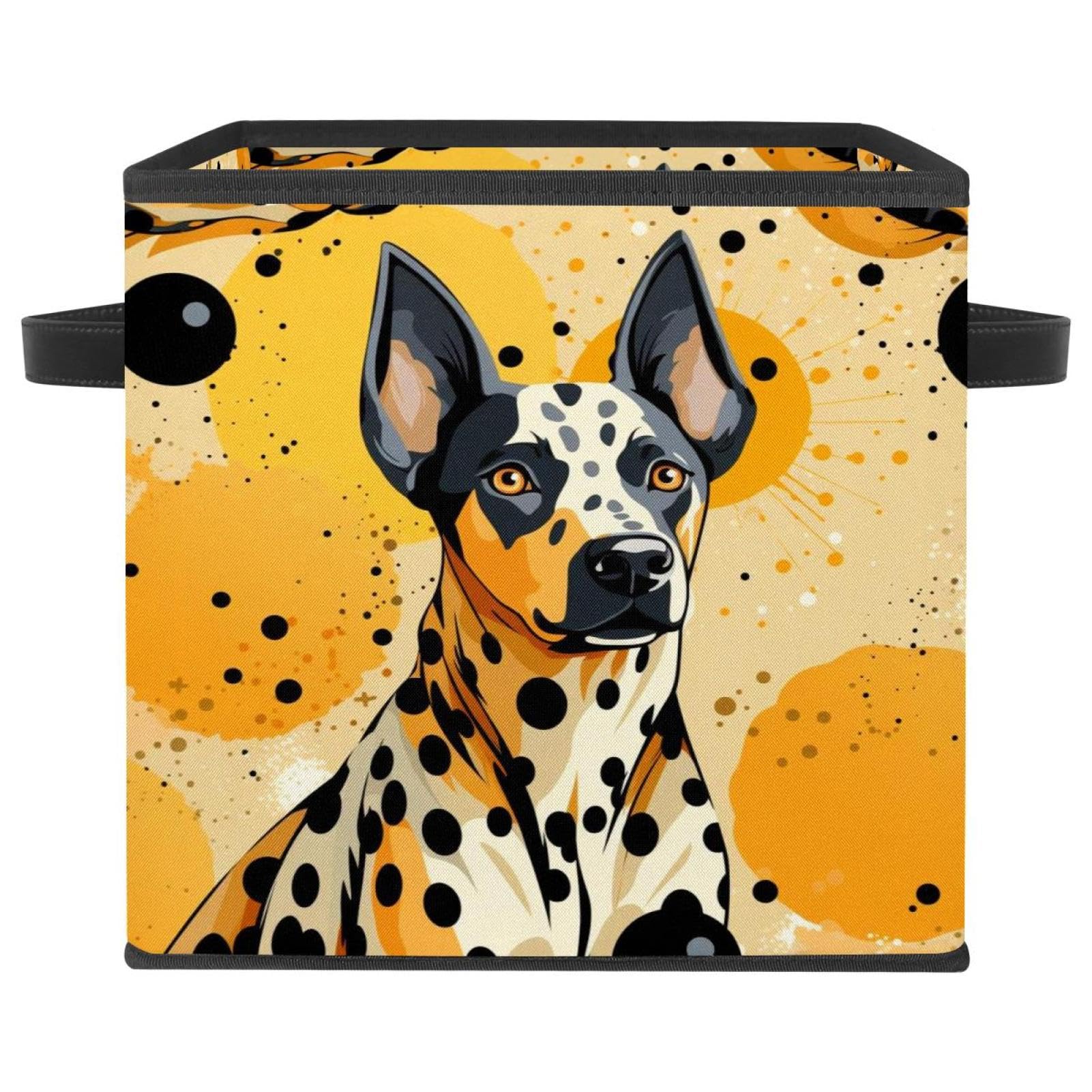 Boîte de rangement dalmatien orange amusante pour armoire et chambre bébé