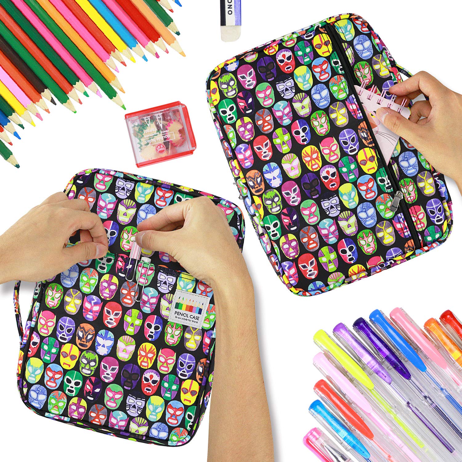 YOUSHARES Astuccio per 220 matite colorate, organizer per matite colorate Prismacolor e penne gel, 220 06, 1 Count (Pack of 1), moderno