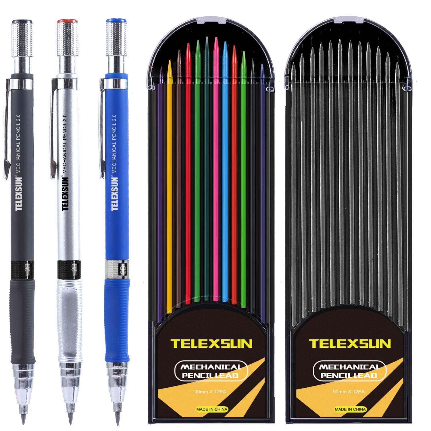 Buy Lead Holder Set 2mm Mechanical Pencil with 2 Cases Lead Refills