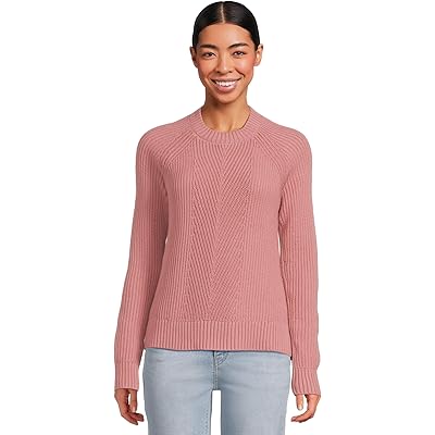 L.L.Bean Mariner Shaker Mixed-Stitch Sweater Crewneck washed orchid