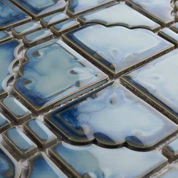 SomerTile FKOMB21 Moonlight Diva Porcelain Floor and Wall Tile, 11.75 x 11.75, Blue