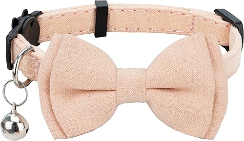 Miniatura 6 de Collar de gato con campana Breakaway Kitten Small Puppy Safety Bow Tie Solid Wedding Basic Color 1 unidad Rojo
