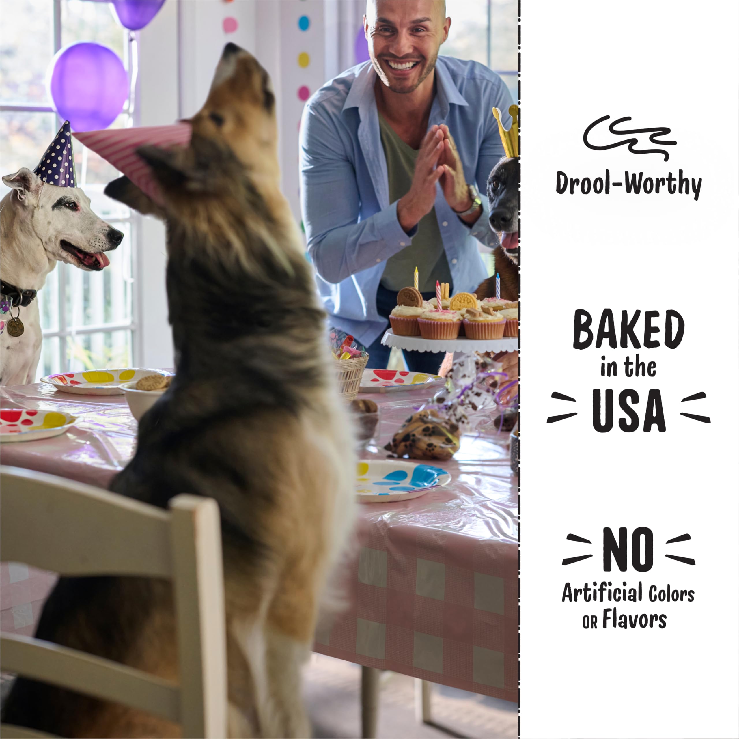 Three Dog Bakery Lick'n Crunch Sandwich Cookies Premium Dog Treats with No Artificial Flavors, Carob/Peanut Butter, Golden/Vanilla, 39 Ounces (Pack of 1)