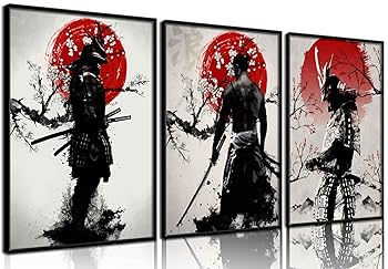 大感謝祭！ オリジナルアート作品 新作も含めた3作品選べます 絵画 インテリアに Amazon.co.jp: 3ピース 日本の侍 ウォールアート 桜 ポスター