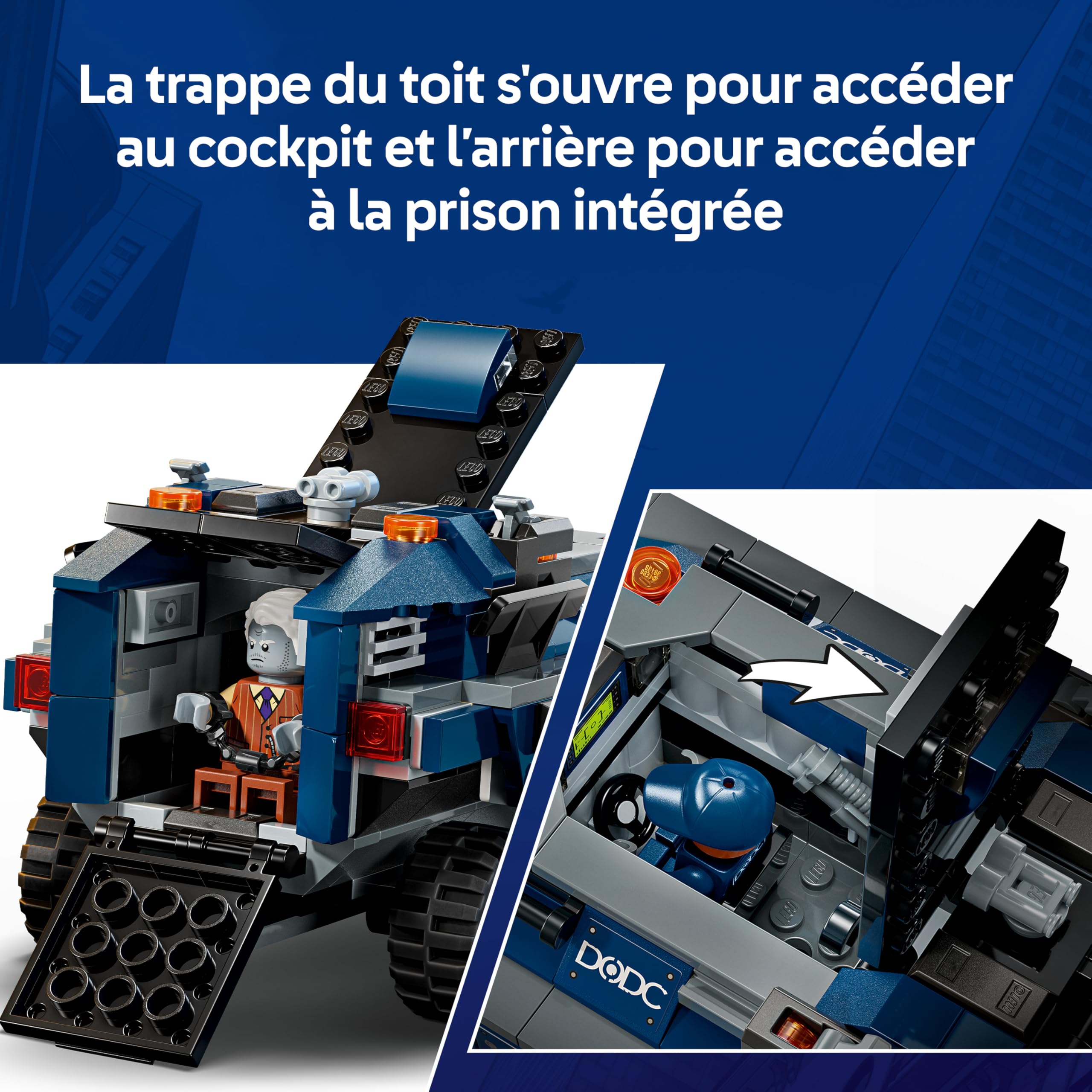 LEGO ǀ Marvel La Poursuite en Prison Mobile de Spider-Man - Jouet Super-Héros avec Voiture Blindée & 4 Minifigurines Dont Tombstone & Tarantula - Cadeau pour Garçon dès 8 Ans ou Fan du Film 76349