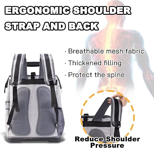 Miniatura 4 de Mochila de herramientas con compartimento para laptop Bolsas de herramientas resistentes con base moldeada impermeable, soporte trasero acolchado