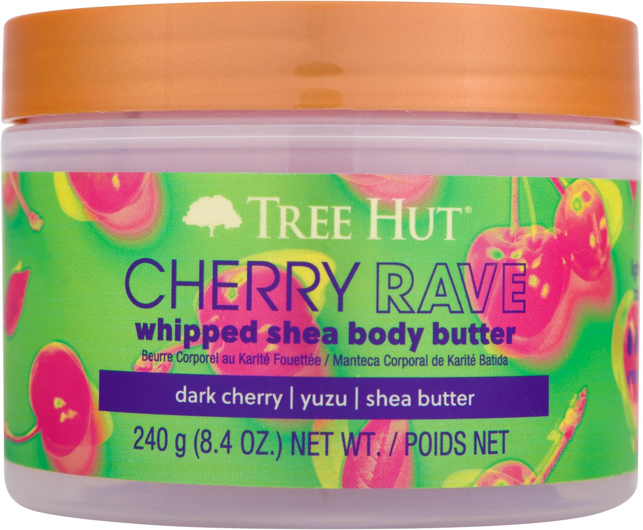 Tree Hut Cherry Rave Whipped Shea Body Butter, Long-lasting Hydration Leaves Skin Feeling Soft & Moisturized, Lightweight, Nourishing Essential Body Care, 8.4 fl oz