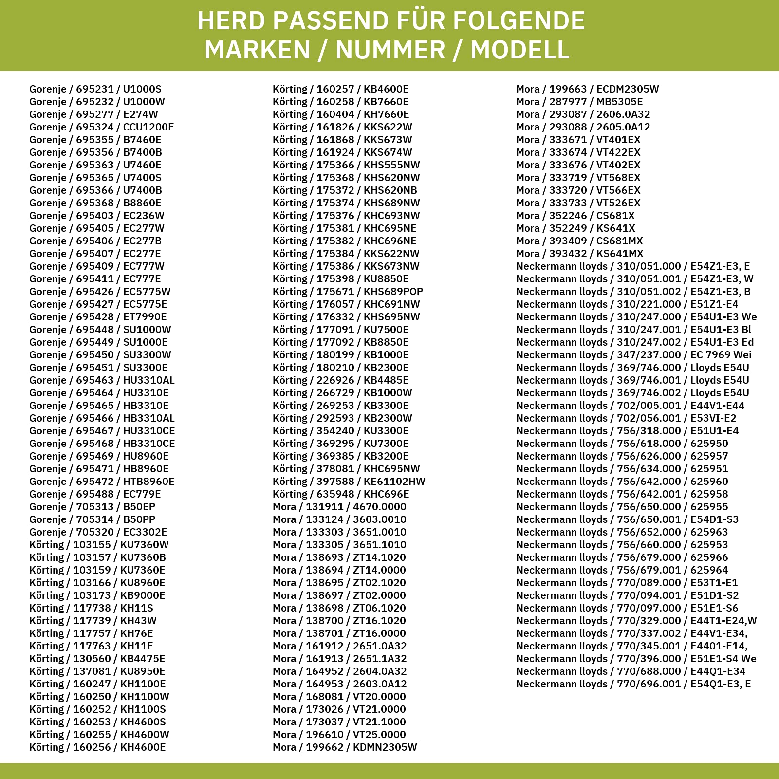 Gorenje Rillenrohr Heizelement, 1100 W, Unterhitze für Herd, Nr.: 616021, auch Bosch Siemens 362058, Quelle, Privileg