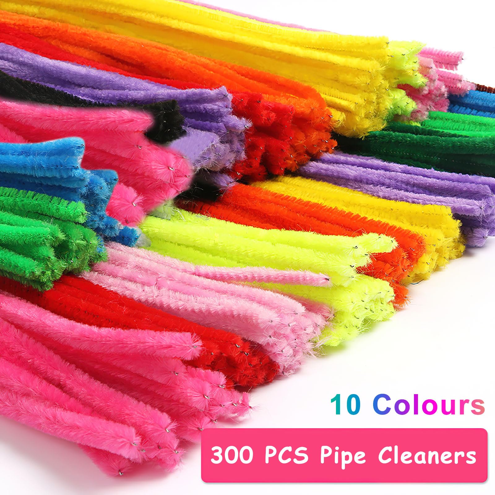 Pack 300 Limpiapipas De Colores - 30 Cm, 10 Colores, Para Manualidades, Juguetes Educativos Y Decoración