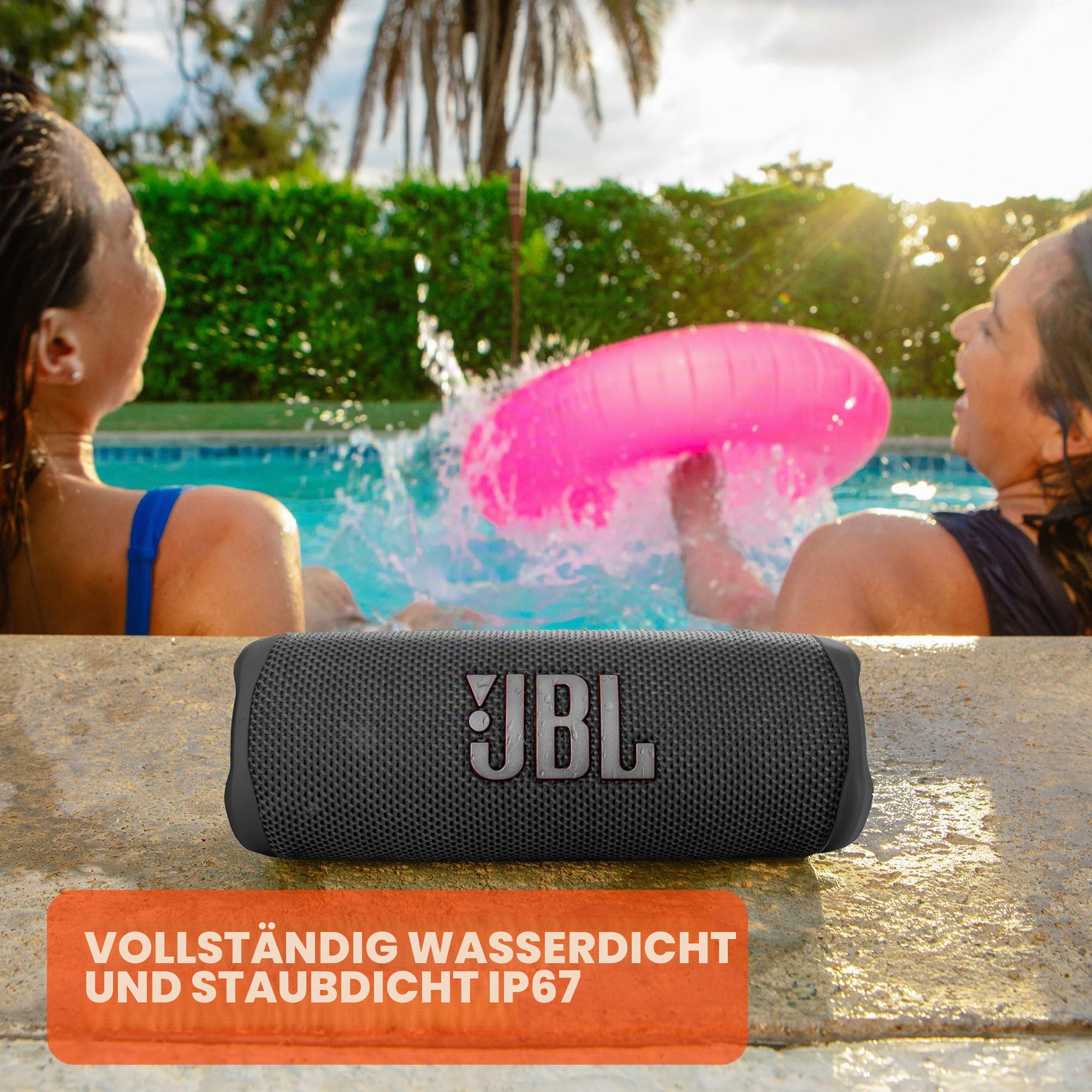 JBL Flip6, Bluetooth Lautsprecher, IPX7, Schwarz