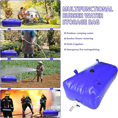 Miniatura 5 de Contenedor portátil de almacenamiento de vejiga de agua de 240 litros, tanque de agua plegable, gran capacidad para agricultura, campamento,