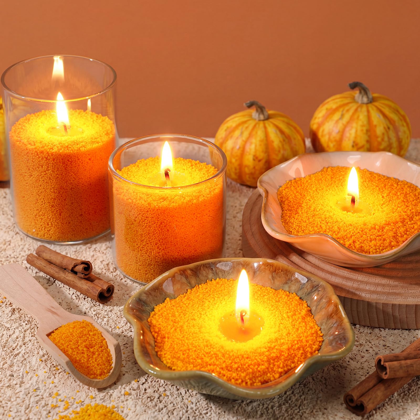 Conelist Candela profumata perlata, 1 kg, cera di sabbia profumata con sabbia, kit per la festa della mamma, per donne, regalo d'amore, con scatola, 50 stoppini, per festa della mamma, moglie, coppie