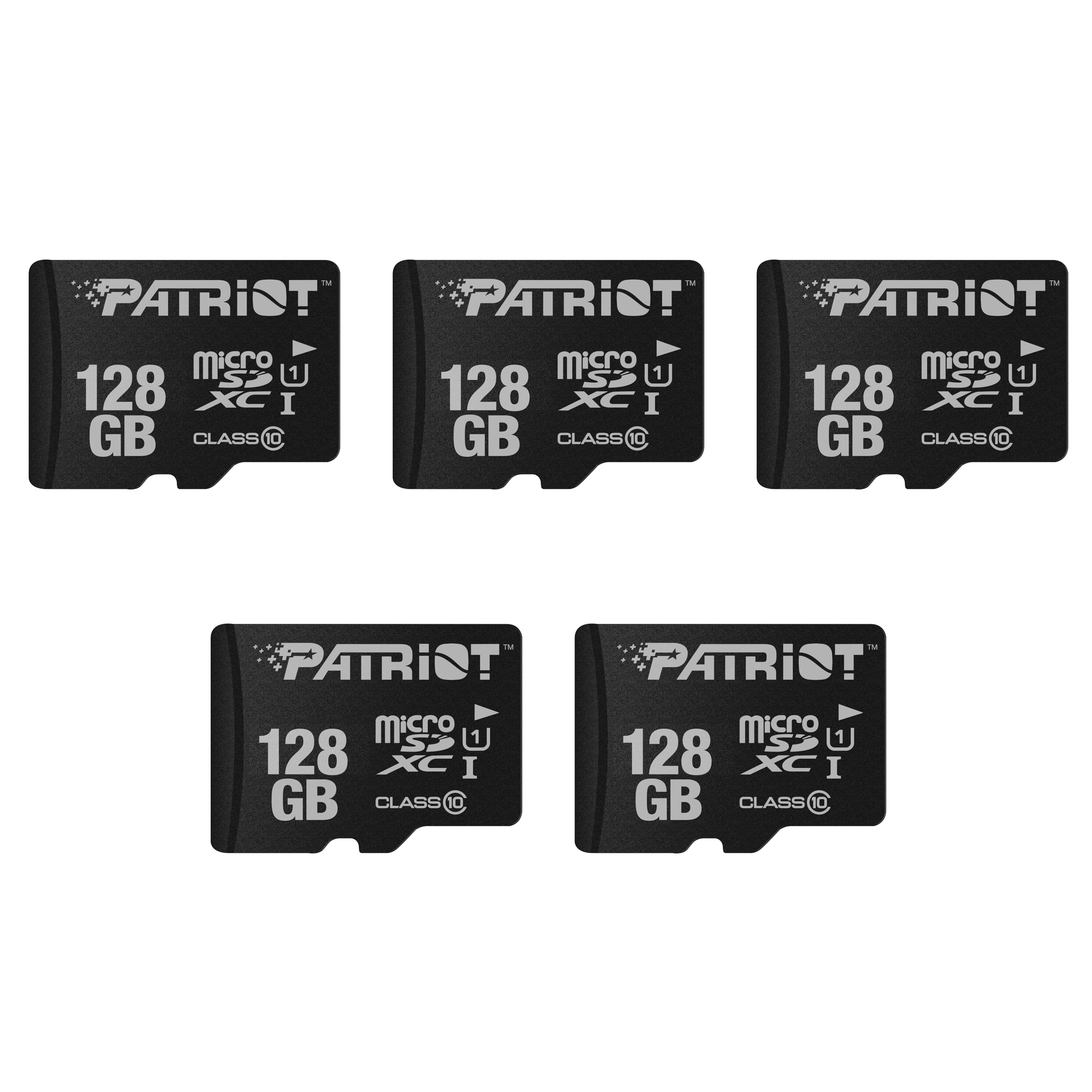 Patriot Memory LX Series Micro SD Flash Memory Card Black 128GB 5-Pack