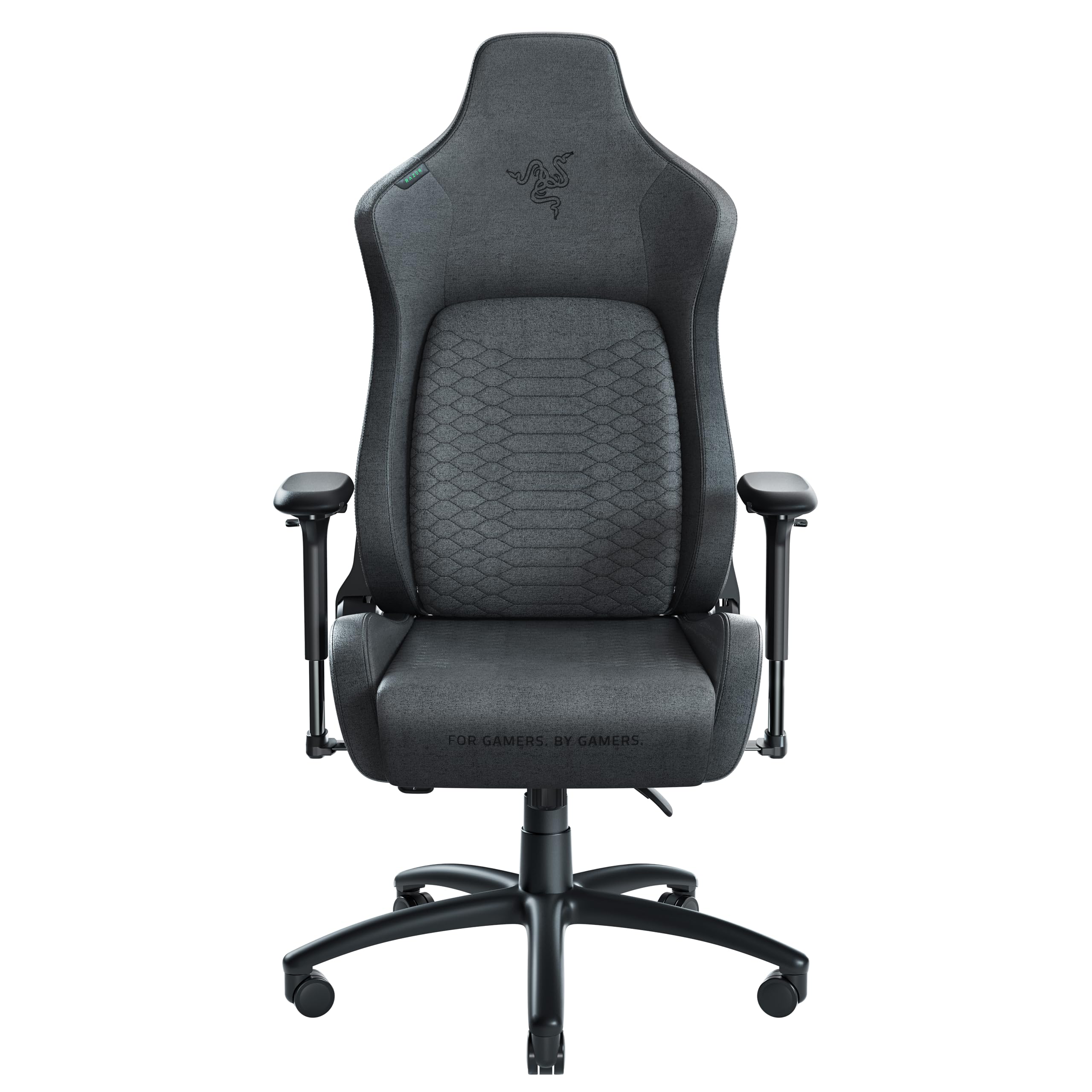 Razer Iskur - Premium Gaming Chair with Integrated Lumbar Support (Desk Chair/Office Chair, Multi-layer Synthetic Leather, Foam Padding, Head Pad, Height Adjustable) Fabric| XL