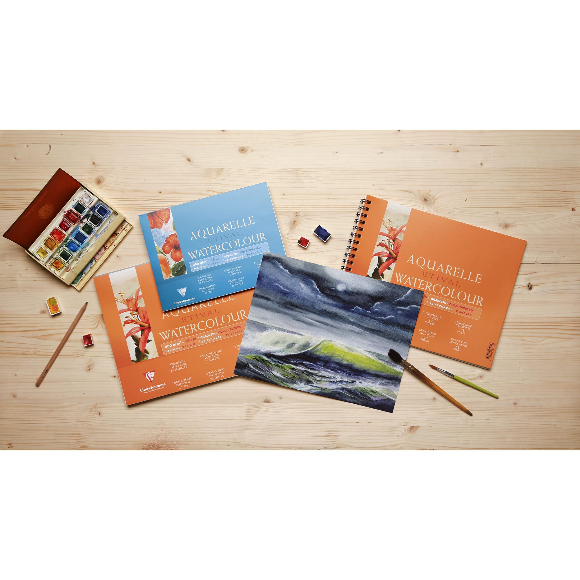 Clairefontaine 96457C blok do akwareli Etival 4 36x48 cm 200 g 25 arkuszy