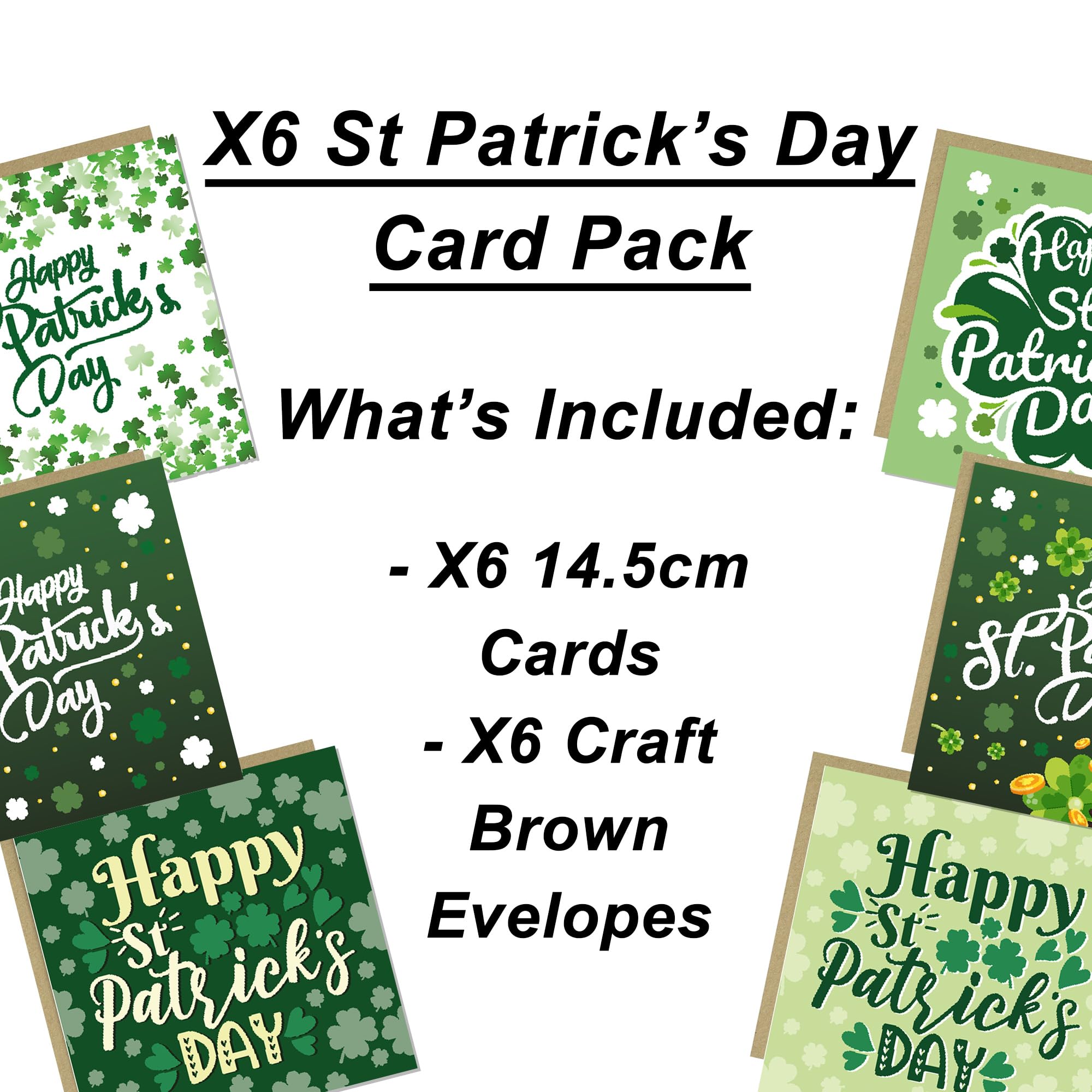 Happy St Patricks Day Card Set of 6-14.5x14.5cm With Envelopes - Image 2