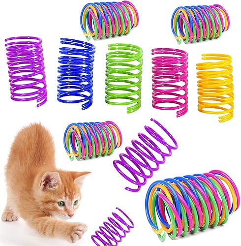 Miniatura 8 de itPlus Juguetes de primavera para gatos, bobinas rebotantes para gatos, juguete de resorte en espiral para gatos de interior, juguetes interactivos