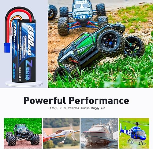 Miniatura 5 de Zeee 2S Lipo Battery 6500mAh 7.4V 120C Estuche rígido Batería de coche RC con conector EC5 para vehículos RC Truck Tank Truggy Boat Racing Hobby
