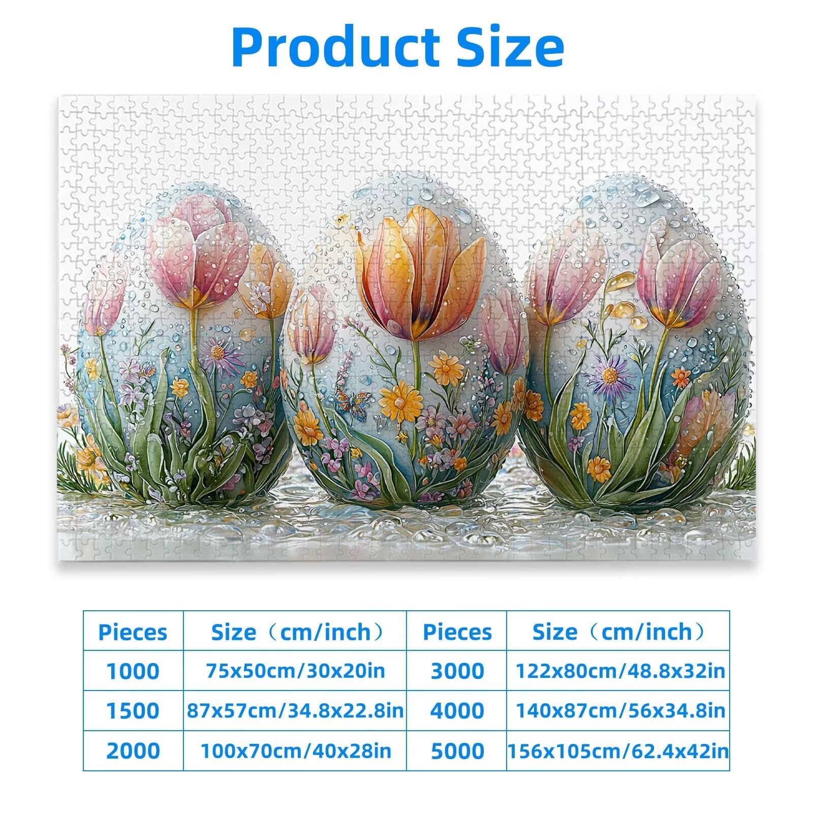 Puzzle 3000 Pezzi per Adulti, Puzzle Pasqua3000 Pezzi Arte per Adulti e Ragazzi, Misura: 122x80 cm, Puzzles Fiore in Legno Impegnativi, Puzzles per Idea Regalo Donna e Uomo, Decorazioni Casa, -1910