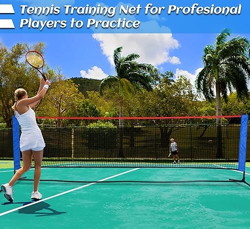 Miniatura 9 de Red de voleibol: altura ajustable de 10 pies con postes portátiles para entrenamiento de jóvenes en la playa/patio trasero