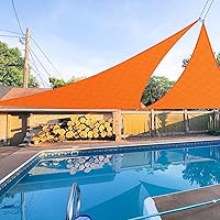 Vista 19 de E&K Sunrise - Toldo tipo vela triangular de 15 x 15 x 15 pies, toldo con bloqueo UV para sombra, para patio, jardín, terraza, exterior (arena)