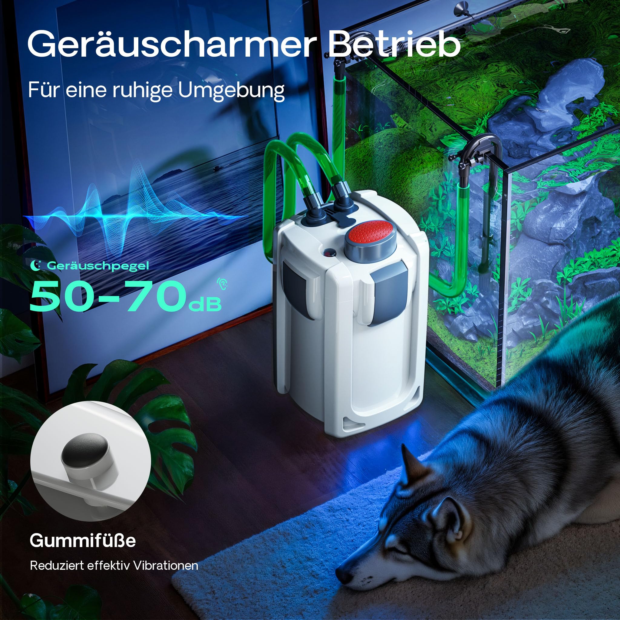 SunSun HW-702A Aquarium Außenfilter 1000 L/h 24 W, 3 Stufen, Filterpumpe, Filtermedien