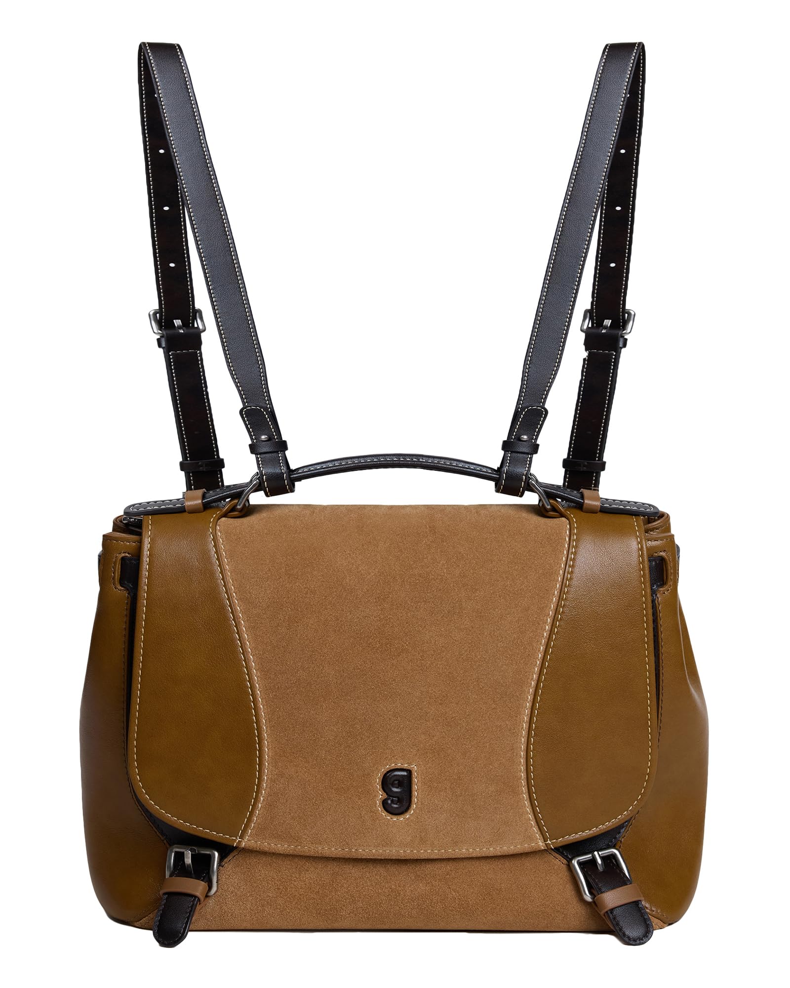 Playball Messenger Bag Magnetic Closure Crossbody Bag in Mocha Suede Chestnut Brown Large Genuine Cowhide Leather Shoulder Bag
