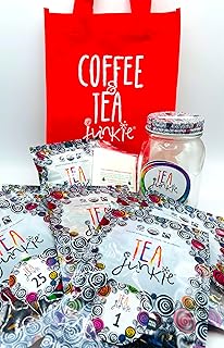Tea Junkie - Gourmet Tea Advent Calendar Single Serve, Organic, Naturally flavored, 25 Different Teas to count down the da...